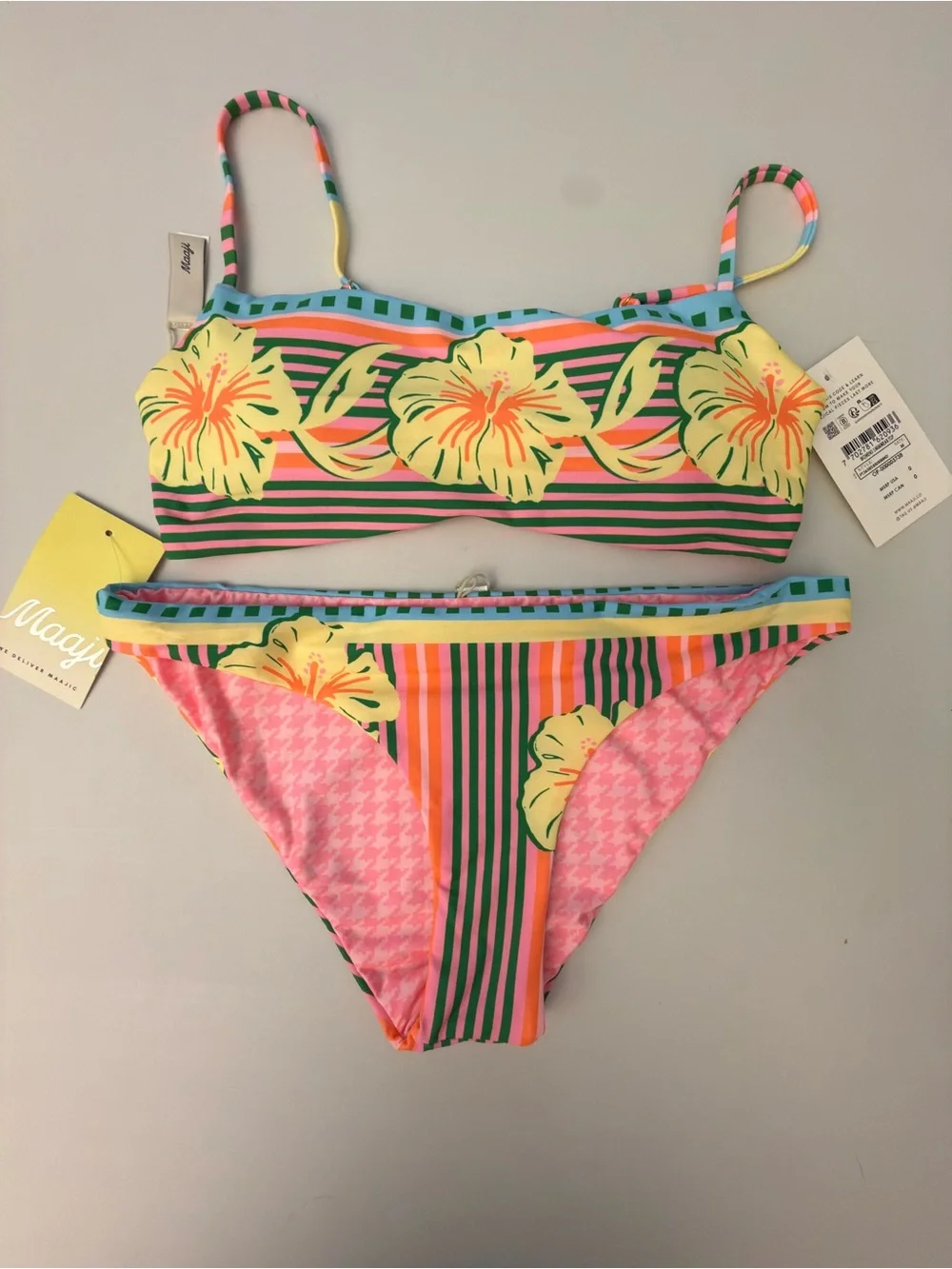 Maaji Striped Paradise Bikini Medium NWT
